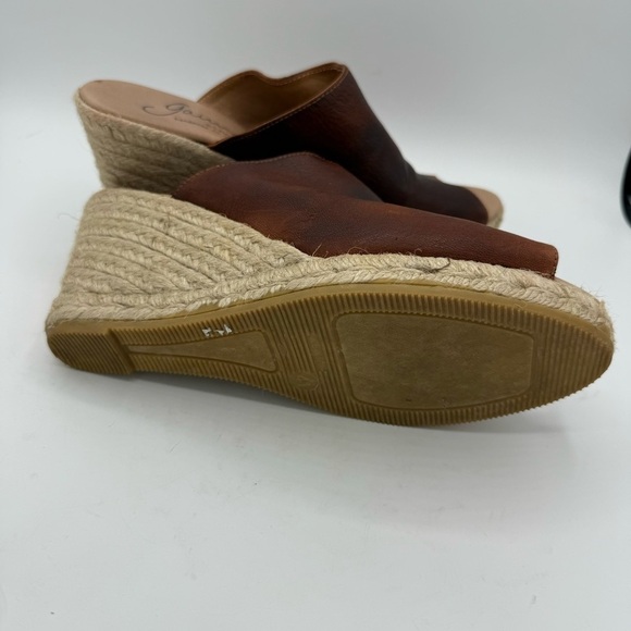 GAIMO Gossa Brown Leather Slide Wedge Espadrille Sandal Size 9.5 Slip-On Shoe - Picture 6 of 6